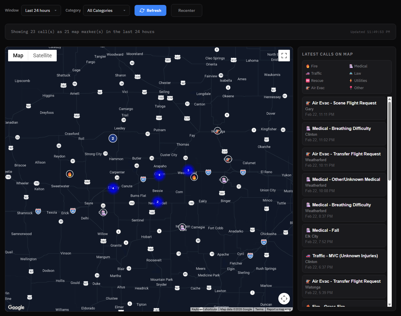 Dispatch Map screenshot